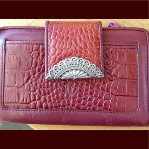 BRIGHTON Cherry red wallet 100 % leather